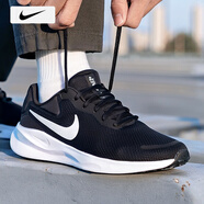 耐克（NIKE）官方艦店跑步鞋男鞋 2025秋季新款運(yùn)動(dòng)鞋透氣跑步鞋【REVOLUTION 7 】黑白 建議拍小一碼42.5 (270mm)
