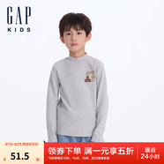 Gap【大小童同款】男童半高領(lǐng)646048打底衫兒童上衣 灰色 160cm(14-15歲) 亞洲尺碼