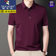 啄木鳥（TUCANO）啄木鳥2025短袖t恤男士夏季薄款無痕免燙翻領POLO 衫休閑感半袖上 603酒紅  薄款 M 165