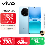 vivo Y500 12GB+256GB 冰川藍 8200mAh超薄藍海電池 IP69+滿級防水 越級旗艦外觀 耐用抗摔 AI手機