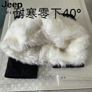 JEEP SPIRIT羊皮毛一體褲中老年羊皮褲子男女士羊毛加絨保暖棉褲高腰加厚皮褲 黑色外褲白色長毛 L 110-135斤