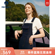 Navigare意大利小帆船減齡牛仔背帶裙女士夏季氣質(zhì)吊帶裙時尚女裝連衣裙 海軍藍 M 碼