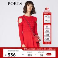 PORTS寶姿女裝連衣裙 春夏新品女裝甜美荷葉邊裝飾連衣裙SA9K260JKW002 紅色 XS