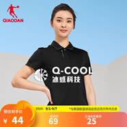 喬丹t恤女短袖polo衫夏季透氣運動(dòng)休閑翻領(lǐng)T恤女體恤 黑色 M 165