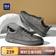 海瀾之家HLA男鞋子男士板鞋運動(dòng)鞋休閑皮鞋男HAABXM3DAE573 灰色42