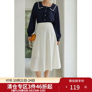 獨(dú)束大碼女裝半身裙女新款韓版百褶裙遮肉顯瘦高腰a字裙 白色(dy) XL