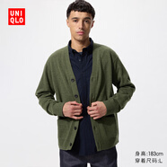 優(yōu)衣庫男裝女裝柔軟綿羊毛V領(lǐng)針織開(kāi)衫/毛衣毛衫外套478547 56 橄欖色 2XL /185/112C