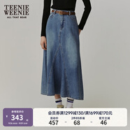 Teenie Weenie小熊秋季簡(jiǎn)約時(shí)髦中長(zhǎng)魚(yú)尾裙牛仔裙裙時(shí)髦氣質(zhì)通勤女 中藍(lán)色 S (160)