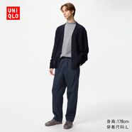 優(yōu)衣庫男裝女裝彈力棉質(zhì)舒適九分褲/休閑長(cháng)褲25秋冬新款479134 69 藏青色 M /170/80A