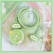 HAPPYMAKER適用20W蘋果防折斷數(shù)據(jù)線纏繞線iPhone16Promax充電器保護套蘋果15/14/13充電線套iPad2022保護殼 蘋果20W雙typec四件套貼片款【蘋安喜樂】