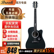 BROOK 布洛克布魯克v12吉他單板民謠吉他面單木吉他初學(xué)者樂(lè)器 41英寸油墨色缺角V12R-DCM