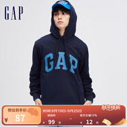 Gap男女裝春秋L(fēng)OGO美式復古連帽法式圈織軟衛衣892186 海軍藍 170/92A(M)亞洲尺碼