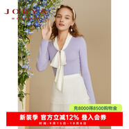 卓雅周末（JORYA weekend）安妮公主系列|23春季新款蝴蝶結(jié)珠飾修身長(zhǎng)袖羊毛針織衫EJWCCM16 紫色-預(yù)售7天 S-預(yù)售7天