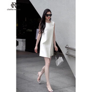 clotho Rennie品牌女裝法式連衣裙女2025夏季新款小個(gè)子氣質(zhì)優(yōu)雅遮肚子顯瘦裙子 白色 M