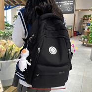 回力書(shū)包學(xué)生女新款初中生高中生大容量背包簡(jiǎn)約雙肩包寬肩帶書(shū)包輕便