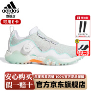 阿迪達(dá)斯 （adidas）高爾夫鞋女士BOA旋鈕鞋球鞋輕便透氣時尚舒適運(yùn)動鞋防側(cè)滑緩震 FW5632 白/亮橙/清澈薄荷綠 無釘 35 （UK4.0）