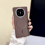 華為（HUAWEI）【品質(zhì)原裝】Magsafe磁吸適用華為mateX6手機保護殼新款MateX5中 金屬鏡框【金色細圈-帶中軸-磁吸款】碳纖維紋麒麟9 華為_(kāi)Mate_X5