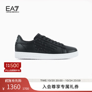 EMPORIO ARMANI/阿瑪尼官方旗艦EA7新款/男女情侶輕戶外綁帶休閑運動板鞋秋冬 00002-黑色 （尺碼偏小，建議拍大一碼） 41.5 ( IT 8 | 41 1/3)