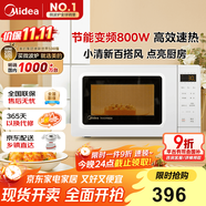 美的（Midea）變頻小清新微波爐 液晶屏幕 磨砂面板 小型20L家用 匠心工藝（PM2002）