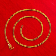 KZD老鳳凰999黃金簡(jiǎn)約側身鏈黃金項鏈扁平鏈馬年禮物 3mm寬45cm長(cháng)