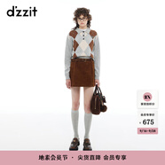 DZZIT地素針織衫冬季英倫學院風復(fù)古美拉德配色套頭毛衣女 淺灰色 常規(guī) M