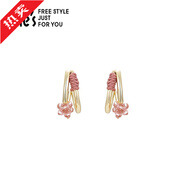 寶來(lái)之夢(mèng)She&aposs探索未知時(shí)尚手工纏繞耳釘耳環(huán)感耳飾520禮物送媽媽 粉 粉紫色E0
