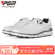 PGM 新款 高爾夫男鞋 男士防水鞋子 旋轉(zhuǎn)鞋帶golf球鞋輕便 XZ166-白灰色 41