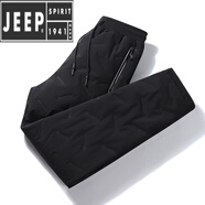 JEEP SPIRIT吉普棉褲男外穿冬季防風(fēng)防水羊羔絨東北零下40度滑雪保暖加絨加厚 黑色平腳壓膠款 1733款 M