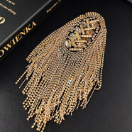 映棠超閃水鉆西裝禮服肩部裝飾品胸針男女流蘇肩章走秀肩花配件飾品潮 金色單祇價(jià)