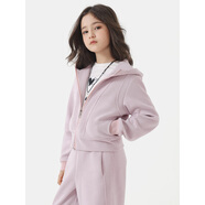 柚朵女童套裝2025春秋新款兒童運(yùn)動(dòng)服休閑2件套大童洋氣連帽衛(wèi)衣衛(wèi)褲 柔粉紫 140 cm 參考身高135-5