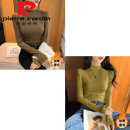 皮爾卡丹（pierre cardin）莫代爾春秋冬立領(lǐng)大尺碼長(cháng)袖打底衫女內搭修身T恤面膜T百搭氣質(zhì)上 摩卡+姜黃【冬季磨絨】今年流行 M 【80-100斤】