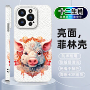 冠潮十二生肖iPhone手機殼保護套硅膠軟殼男女卡通全包防摔新款外殼5G 【光面精孔菲林殼-軟殼】生肖豬 蘋(píng)果XS型號A2100