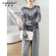 法貝莎品牌設計感法式小眾萊賽爾針織開(kāi)衫女2025秋鏤空針織上衣打底罩衫 灰色 L