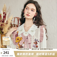 兩三事梵高v領(lǐng)針織馬甲女春季2025新款無(wú)袖毛衣綁帶背心 銀河甜心 奶杏色 M