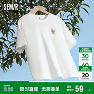 森馬（Semir）【多彩涼感T】短袖t恤女夏中長款寬松舒適刺繡上衣109324100007