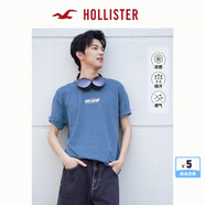 HOLLISTER【涼感】25夏季經(jīng)典LOGO情侶T恤男裝女裝KI323-5272 深藍(lán)綠色 L (180/108A)