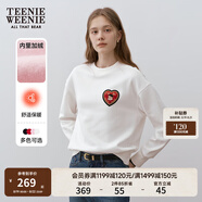 Teenie Weenie小熊女裝時(shí)尚衛衣冬季簡(jiǎn)約風(fēng)圓領(lǐng)金屬絲刺繡串珠上衣 象牙白 XL