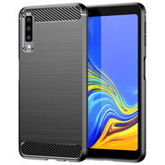 KYODO 鯨美多適用于三星Galaxy A7 2018手機(jī)殼A750 A750N A750G A750F保護(hù)套拉絲圖案防滑防指紋全包邊防摔軟殼 黑色 三星galaxy a7 2018 三星其他型號(hào)