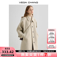 VEGA CHANG毛呢大衣女2025年冬新款大衣小個(gè)子高級(jí)感赫本風(fēng)外套 燕麥色 M