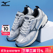 美津濃（MIZUNO）男鞋女鞋25秋季新款復(fù)古老爹鞋輕便透氣通勤鞋休閑跑步鞋 深灰/淺銀 SPEED 41 (265mm)
