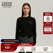 Teenie Weenie小熊女裝簡(jiǎn)約針織衫女秋冬針織開衫罩衫短外套上衣 黑色 XS (155)