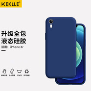 KEKLLE 適用蘋(píng)果xr液態(tài)硅膠手機殼 iPhonexr保護套 全包鏡頭液態(tài)硅膠保護殼膚感防摔超薄軟殼 海軍藍