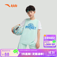 安踏兒童籃球服男童球衣套裝夏籃球比賽服速干背心T恤褲子A352421203