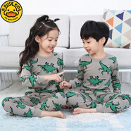 G.DUCKKIDS小黃鴨男童秋衣秋褲套裝毛衫兒童內(nèi)衣純棉春秋女童冬男孩中大童 深灰恐龍(雯) 130 適合高118-128CM