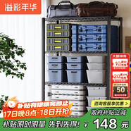 溢彩年華置物架落地貨架多功能雜物架多層廚房儲物架【層高可調(diào)90cm】2397