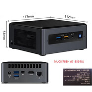 英特爾（Intel）全新intel nuc主機 i5 i7迷你辦公電腦mini pc工控主機 支持Win7 NUC8i7BEH (i7-8559U) 帶2.5 準(無(wú)內存條與硬盤(pán))帶電源