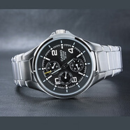 CASIO 時(shí)尚潮流男士商務(wù)真皮防水石英男表 BEM-506 EFR-517 EF-316D-1A 小黃針40mm星期 日期