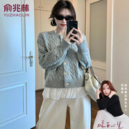 俞兆林針織衫女秋冬季2025新款女裝小個(gè)子外搭開(kāi)衫寬松慵懶風(fēng)毛衣外套女 灰色 【抗起球不易變形】 均碼