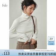 范思藍(lán)恩范思藍(lán)恩204303半高領(lǐng)打底衫女秋冬百搭修身針織上衣緊身內(nèi)搭毛衣 奶白色（高領(lǐng)） XS