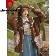 啄木鳥(niǎo)（TUCANO）美拉德風(fēng)深棕色毛衣女外套磨毛框復古印花開(kāi)衫針織衫寬松甜美森女 褐色 【印花開(kāi)衫毛衣】 2XL 125-135斤